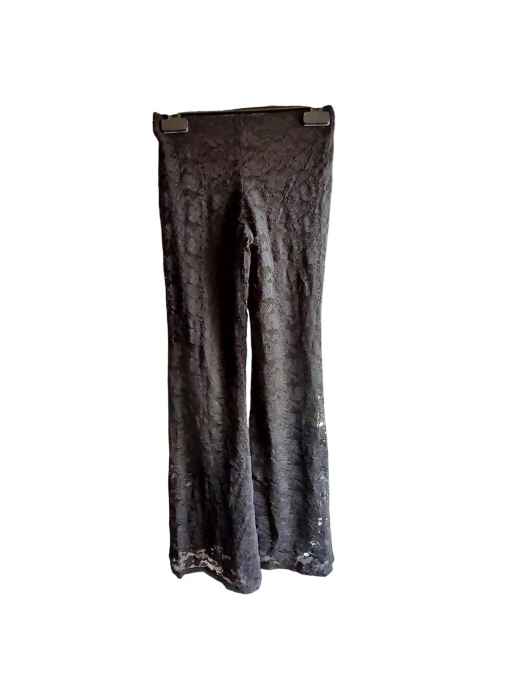 Black Lace Bell Bottom Pants Size M Art Class Recycled Polyester & Spandex